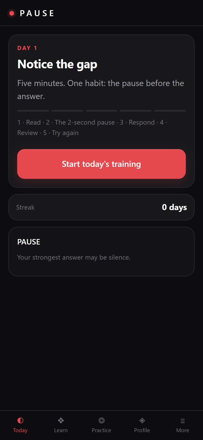 Today's five-minute training